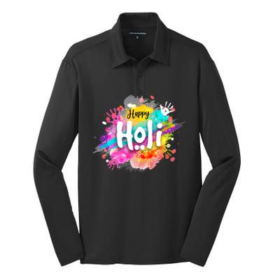 Happy Holi Holi Hai Hindu Holi Festival Festival Of Colors Silk Touch Performance Long Sleeve Polo