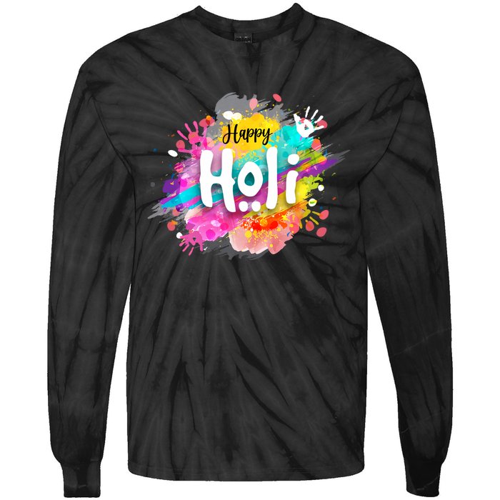 Happy Holi Holi Hai Hindu Holi Festival Festival Of Colors Tie-Dye Long Sleeve Shirt