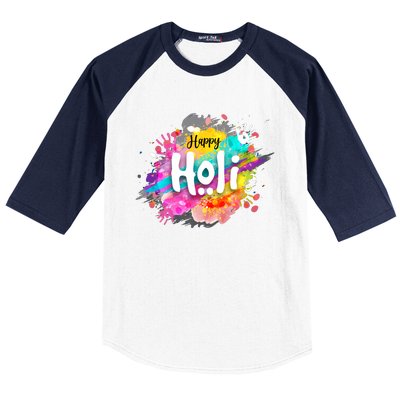 Happy Holi Holi Hai Hindu Holi Festival Festival Of Colors Baseball Sleeve Shirt