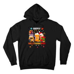 Happy Hallothanksmas Halloween Coffee Latte Thanksgiving Hoodie