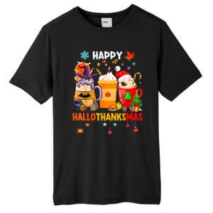 Happy Hallothanksmas Halloween Coffee Latte Thanksgiving Tall Fusion ChromaSoft Performance T-Shirt