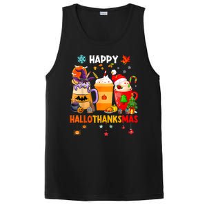 Happy Hallothanksmas Halloween Coffee Latte Thanksgiving PosiCharge Competitor Tank