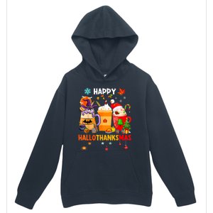 Happy Hallothanksmas Halloween Coffee Latte Thanksgiving Urban Pullover Hoodie