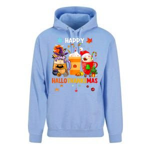 Happy Hallothanksmas Halloween Coffee Latte Thanksgiving Unisex Surf Hoodie