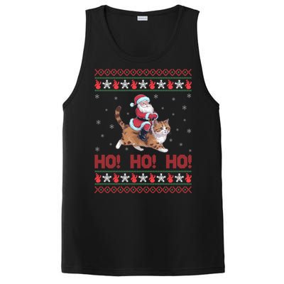 Ho Ho Ho Santa Riding Ragdoll Cat Ugly Christmas Gift PosiCharge Competitor Tank