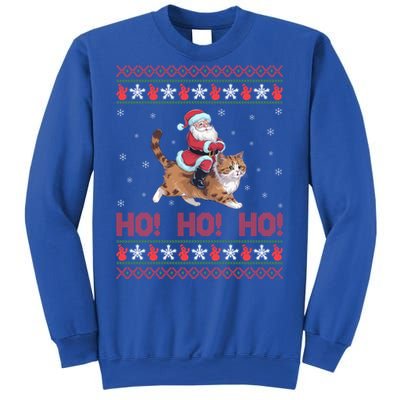 Ho Ho Ho Santa Riding Ragdoll Cat Ugly Christmas Gift Sweatshirt