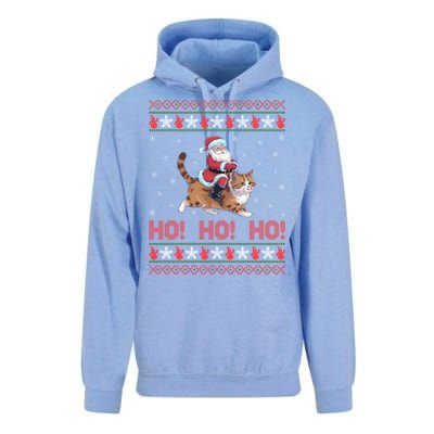 Ho Ho Ho Santa Riding Ragdoll Cat Ugly Christmas Gift Unisex Surf Hoodie