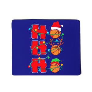 Ho Ho Ho Basketball Lights Santa Hat Reindeer Elf Christmas Meaningful Gift Mousepad