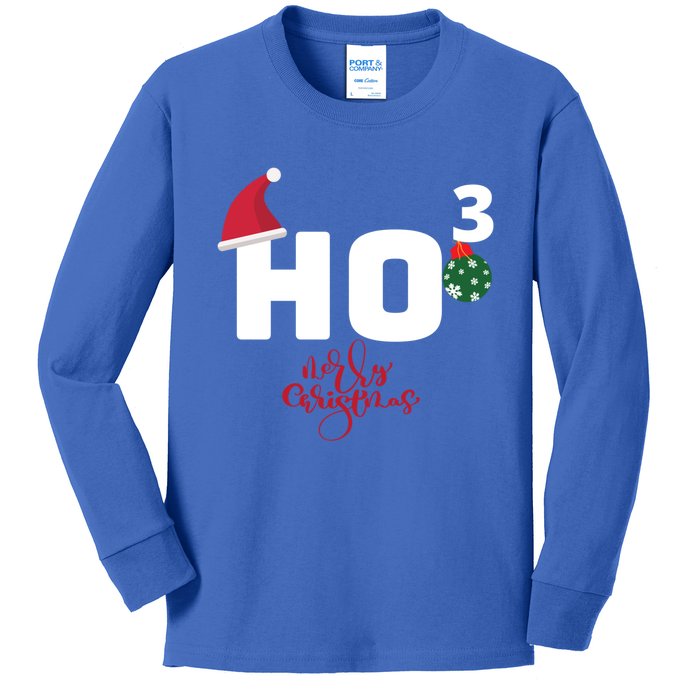 Ho Ho Ho Merry Christmas Ho3 Funny Gift Kids Long Sleeve Shirt