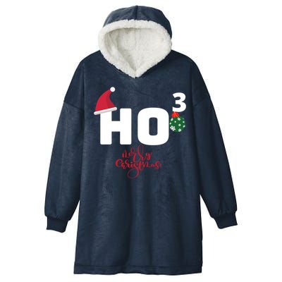 Ho Ho Ho Merry Christmas Ho3 Funny Gift Hooded Wearable Blanket