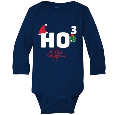 Ho Ho Ho Merry Christmas Ho3 Funny Gift Baby Long Sleeve Bodysuit