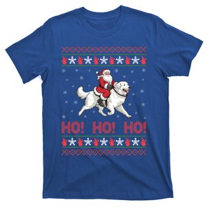 Ho Ho Ho Santa Riding Great Pyrenees Dog Ugly Xmas Gift T-Shirt