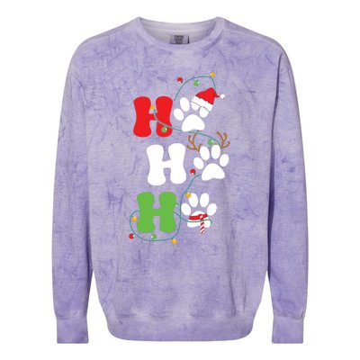 Ho Ho Ho Christmas Dog Paws Vintage Christmas Colorblast Crewneck Sweatshirt