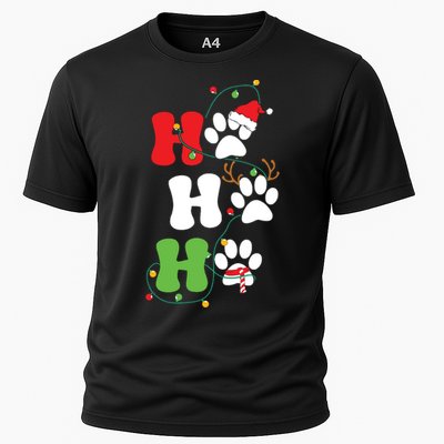 Ho Ho Ho Christmas Dog Paws Vintage Christmas Cooling Performance Crew T-Shirt