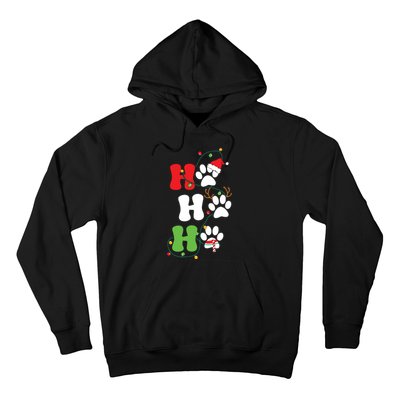 Ho Ho Ho Christmas Dog Paws Vintage Christmas Hoodie