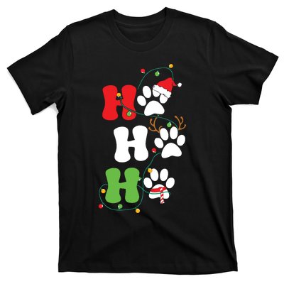 Ho Ho Ho Christmas Dog Paws Vintage Christmas T-Shirt