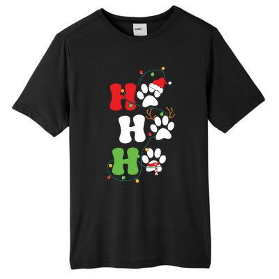 Ho Ho Ho Christmas Dog Paws Vintage Christmas Tall Fusion ChromaSoft Performance T-Shirt