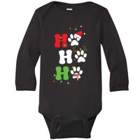 Ho Ho Ho Christmas Dog Paws Vintage Christmas Baby Long Sleeve Bodysuit