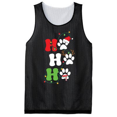 Ho Ho Ho Christmas Dog Paws Vintage Christmas Mesh Reversible Basketball Jersey Tank