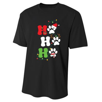 Ho Ho Ho Christmas Dog Paws Vintage Christmas Performance Sprint T-Shirt