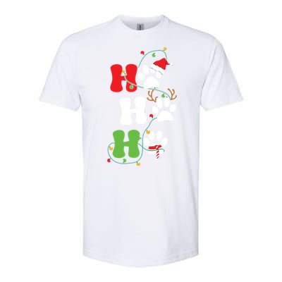 Ho Ho Ho Christmas Dog Paws Vintage Christmas Softstyle CVC T-Shirt