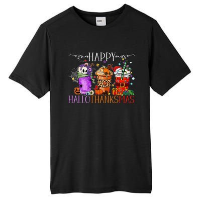 Happy Hallothanksmas Halloween Thanksgiving Christmas Tall Fusion ChromaSoft Performance T-Shirt