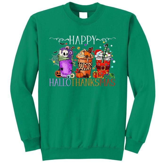 Happy Hallothanksmas Halloween Thanksgiving Christmas Sweatshirt