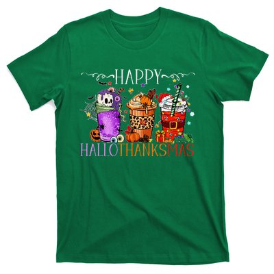 Happy Hallothanksmas Halloween Thanksgiving Christmas T-Shirt