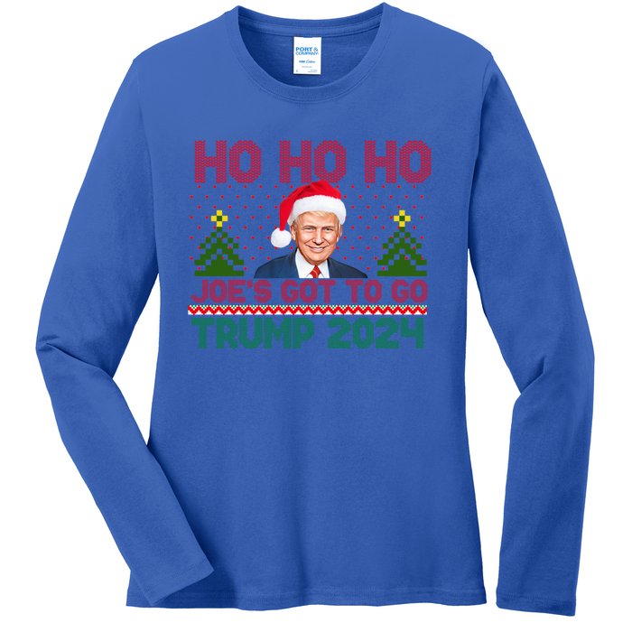 Ho Ho Ho JoeS Got To Go Trump 2024 For President Maga Gift Ladies Long Sleeve Shirt