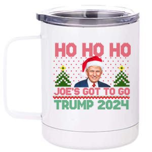 Ho Ho Ho JoeS Got To Go Trump 2024 For President Maga Gift 12 oz Stainless Steel Tumbler Cup