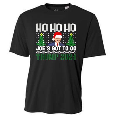 Ho Ho Ho JoeS Got To Go Trump 2024 Ugly Sweater Christmas Cooling Performance Crew T-Shirt