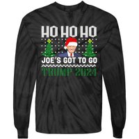 Ho Ho Ho JoeS Got To Go Trump 2024 Ugly Sweater Christmas Tie-Dye Long Sleeve Shirt