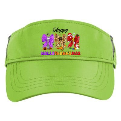 Happy Hallothanksmas Halloween Thanksgiving Christmas Bow Adult Drive Performance Visor