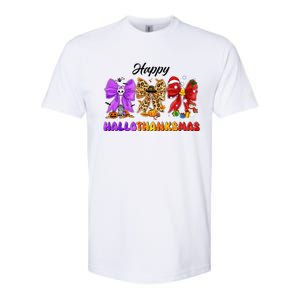 Happy Hallothanksmas Halloween Thanksgiving Christmas Bow Softstyle CVC T-Shirt