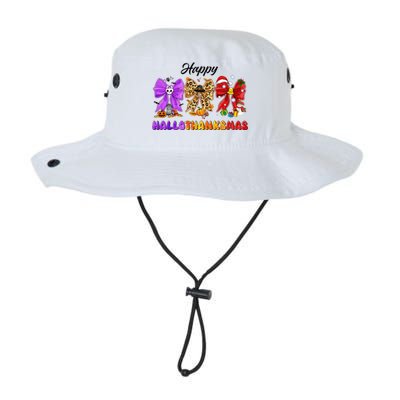 Happy Hallothanksmas Halloween Thanksgiving Christmas Bow Legacy Cool Fit Booney Bucket Hat