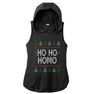 Ho Ho Ho Homo Homosexual Lgbt Gay Ugly Christmas Gift Ladies PosiCharge Tri-Blend Wicking Draft Hoodie Tank