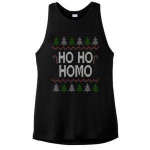 Ho Ho Ho Homo Homosexual Lgbt Gay Ugly Christmas Gift Ladies PosiCharge Tri-Blend Wicking Tank