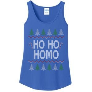 Ho Ho Ho Homo Homosexual Lgbt Gay Ugly Christmas Gift Ladies Essential Tank