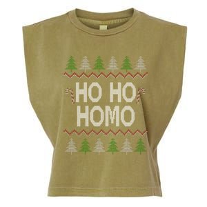 Ho Ho Ho Homo Homosexual Lgbt Gay Ugly Christmas Gift Garment-Dyed Women's Muscle Tee