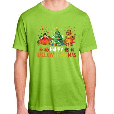 Happy Hallothanksmas Halloween Thanksgiving Merry Christmas Gift Adult ChromaSoft Performance T-Shirt