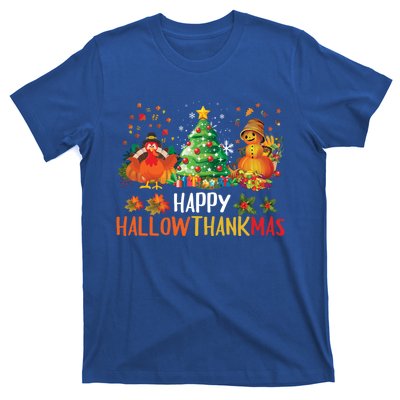 Happy Hallothanksmas Halloween Thanksgiving Merry Christmas Gift T-Shirt