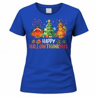 Happy Hallothanksmas Halloween Thanksgiving Merry Christmas Gift Women's T-Shirt