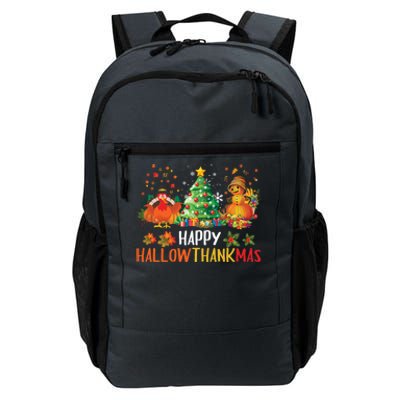 Happy Hallothanksmas Halloween Thanksgiving Merry Christmas Gift Daily Commute Backpack