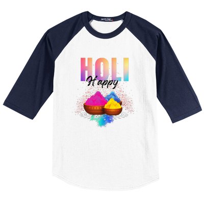 Happy Holi Baseball Sleeve Shirt