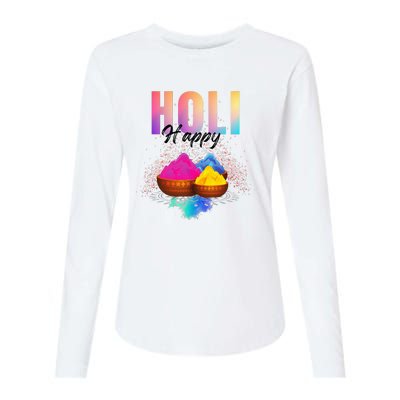 Happy Holi Womens Cotton Relaxed Long Sleeve T-Shirt