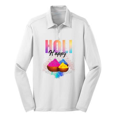 Happy Holi Silk Touch Performance Long Sleeve Polo