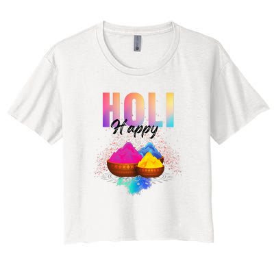 Happy Holi Women's Crop Top Tee