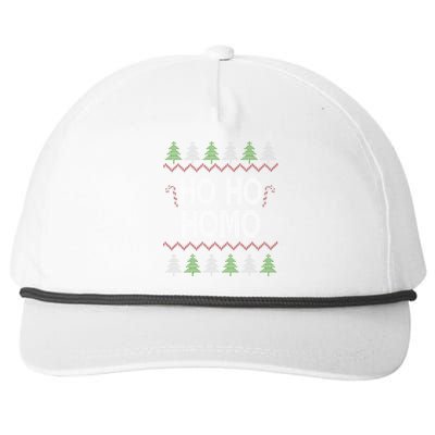 Ho Ho Ho Homo Homosexual Lgbt Gay Ugly Christmas Gift Snapback Five-Panel Rope Hat