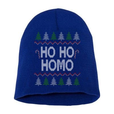 Ho Ho Ho Homo Homosexual Lgbt Gay Ugly Christmas Gift Short Acrylic Beanie