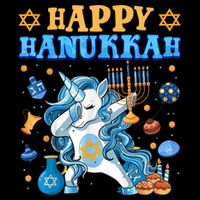Happy Happy Hanukkah Unicorn Jewnicorn Chanukah Jewish Xmas Gifts Doggie Tank